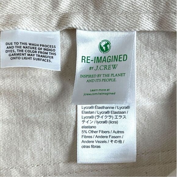 J. Crew Tie Waist Cream Denim Stripe High Rise  Camp Pant women’s Size Medium - Picture 10 of 12